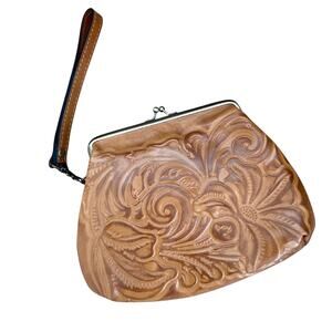 Patricia Nash Small Leather Goods Collection Embossed Wristlet Clutch Handbag